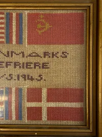 Originalt broderi fra befrielsen 1945