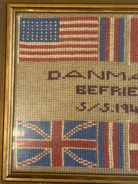 Originalt broderi fra befrielsen 1945