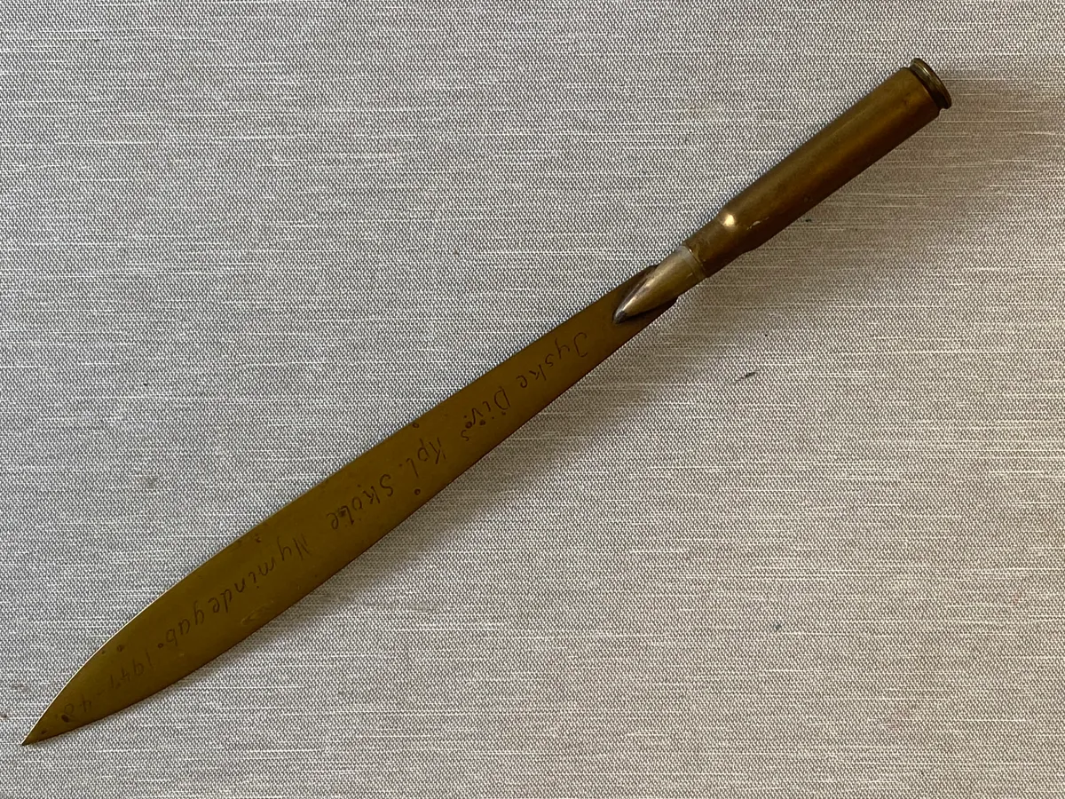 Souvenir brevåbner - til minde om tjenesten ved Nymindegab