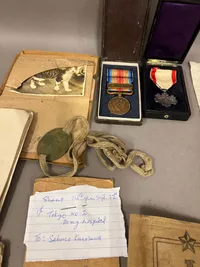 Original Samling fra Japansk soldat der døde i Kina 1939, Medaljer, id disk og meget mere, alt er oversat