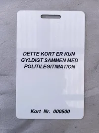 Ekstremt sjældent Security id kort fra det amerikanske statsbesøg i Danmark 1997
