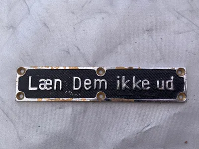 Originalt dansk DSB skilt