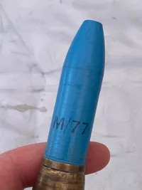 Original amerikansk 20 mm eksercerpatron - ww2 (genbrugt)