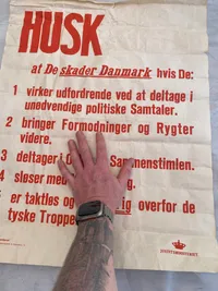 Ekstremt sjælden original dansk plakat fra ww2