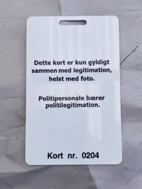 Ekstremt sjælden id Security kort fra statsbesøget fra Jordan i 1998