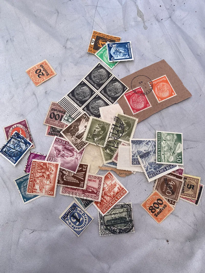 Samling originale tyske ww2 frimærker