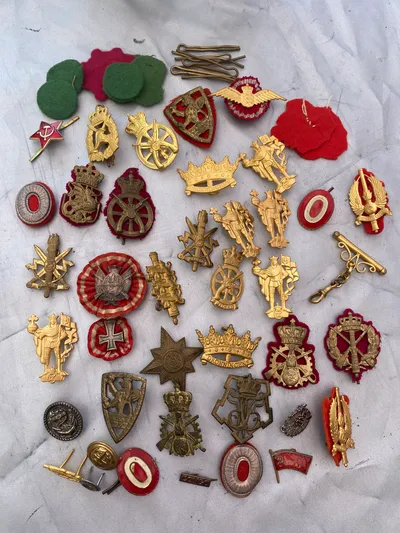Samling danske regiments mærker mm
