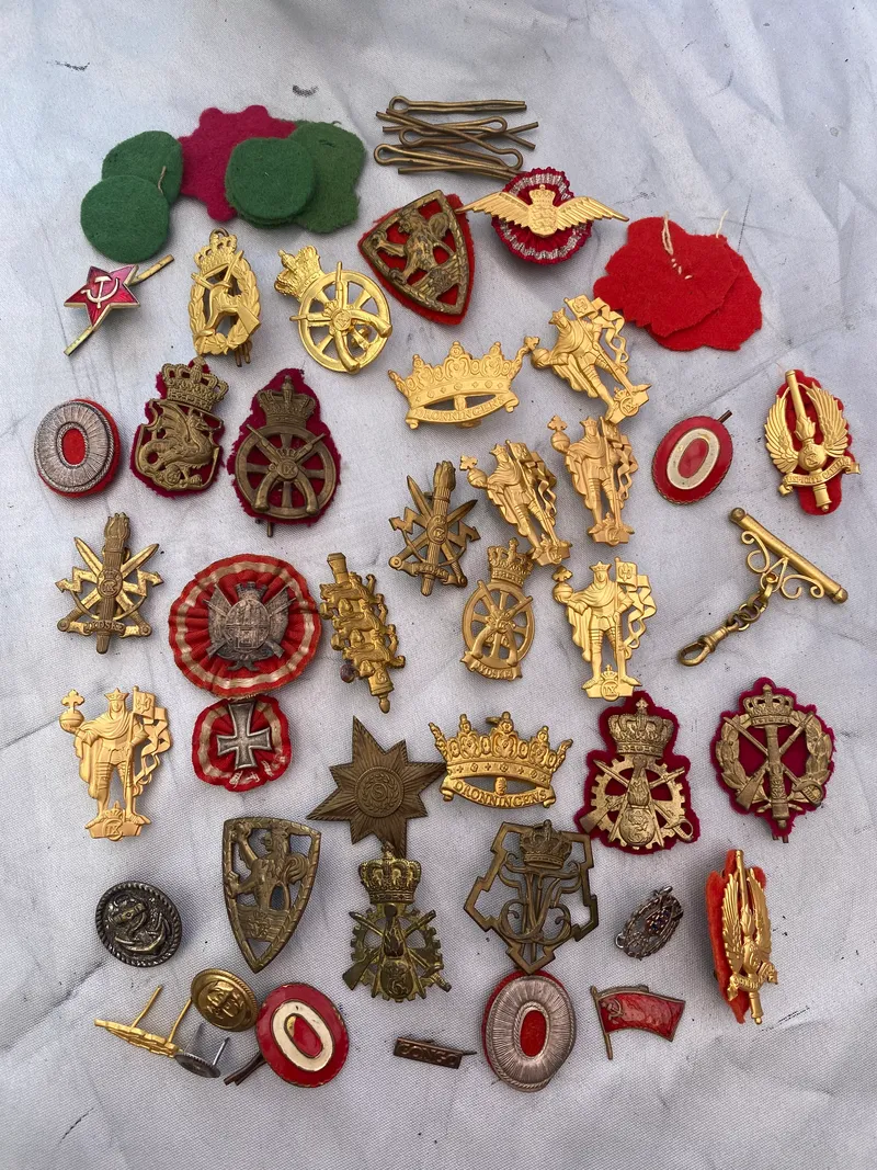 Samling danske regiments mærker mm