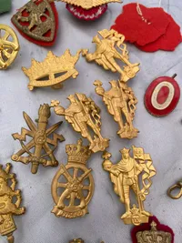 Samling danske regiments mærker mm
