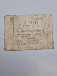 Original flyer - 9 april er national sørgedag