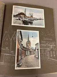 Originalt fotoalbum fra Tysk marinesoldat i Danmark WW2: Nakskov, København, Dragør, Århus mm.