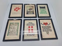 Samling originale kort som valgplaketer- genforeningen 1920
