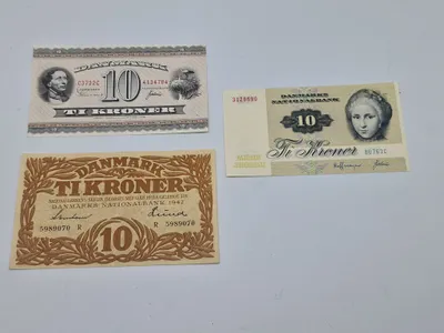 Lot originale danske pengesedler