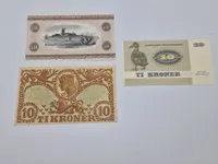 Lot originale danske pengesedler