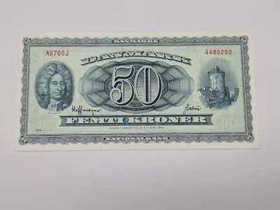 Original dansk 50 kr seddel