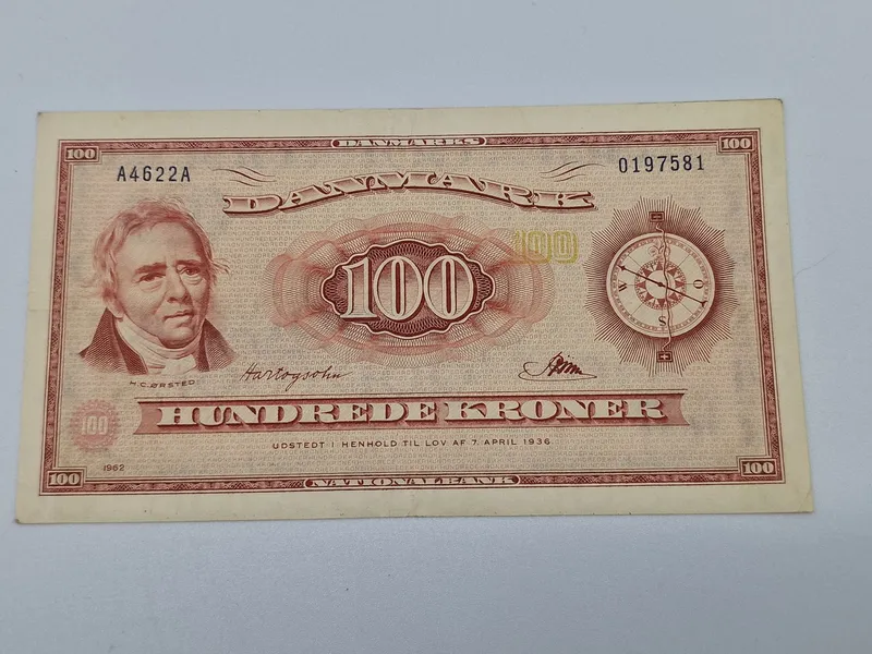 Original dansk 100 kr seddel