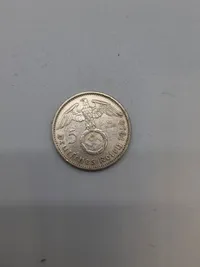 To stk originale 2 & 5 Reichmark af sølv