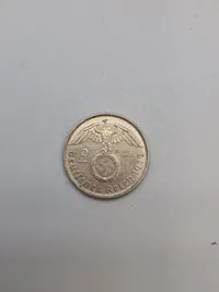 To stk originale 2 & 5 Reichmark af sølv