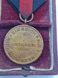 Original 1.oktober 1938 medalje med æske