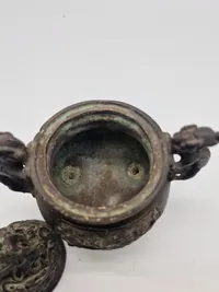 Antikt kinesisk røgelseskar af bronze Incense burner with Chinese lions