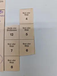 Originale Tyske rationeringsmærker