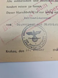 Originalt Tysk WW2 dokument