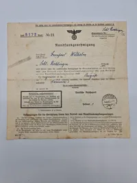 Originalt Tysk WW2 dokument
