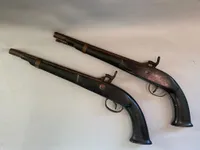 Originale arabiske perkusionspistoler fra 1800 tallet