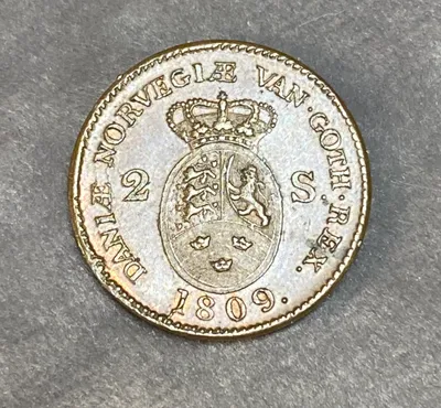 Original 2 skilling - år 1809 - højt møntskær