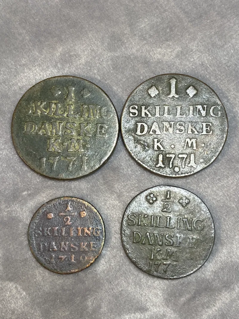 Lot originale skillingsmønter - 1700 tallet