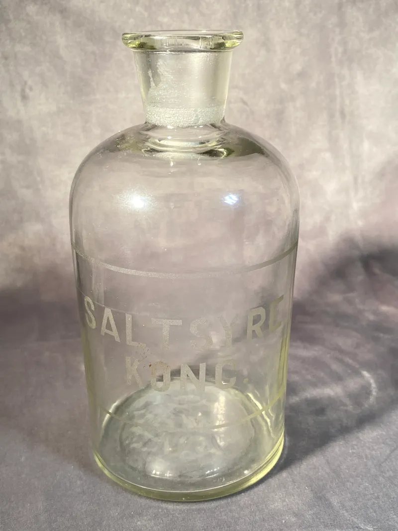 Original apoteker flaske til saltsyre