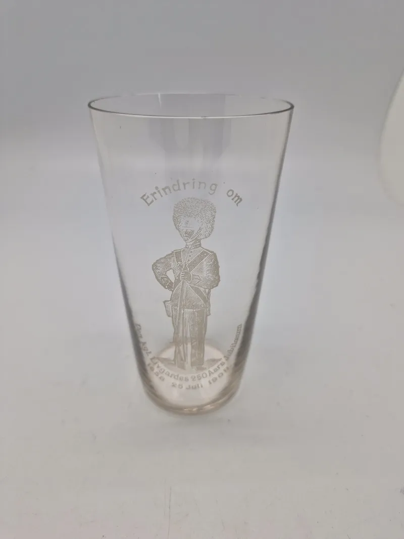 Sjældent originalt dansk Garderglas 1658-1908 (Fyns glasværk) fejlfrit