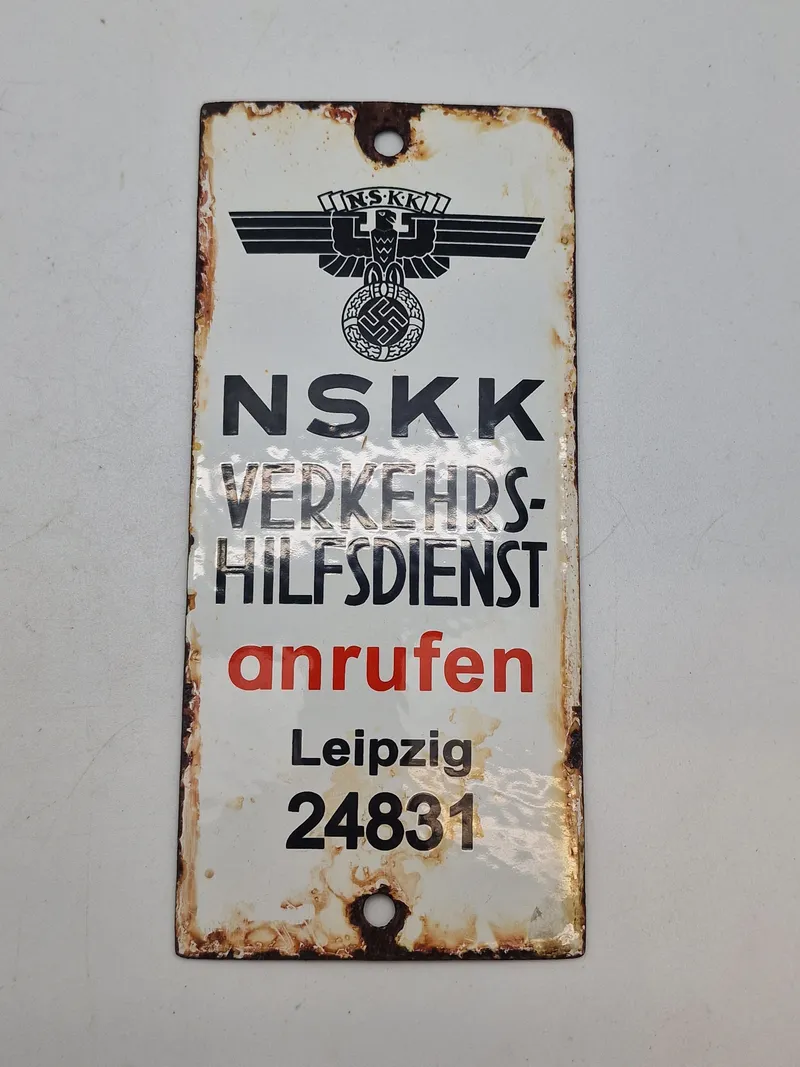 Tysk NSKK emaljeskilt - Postwar