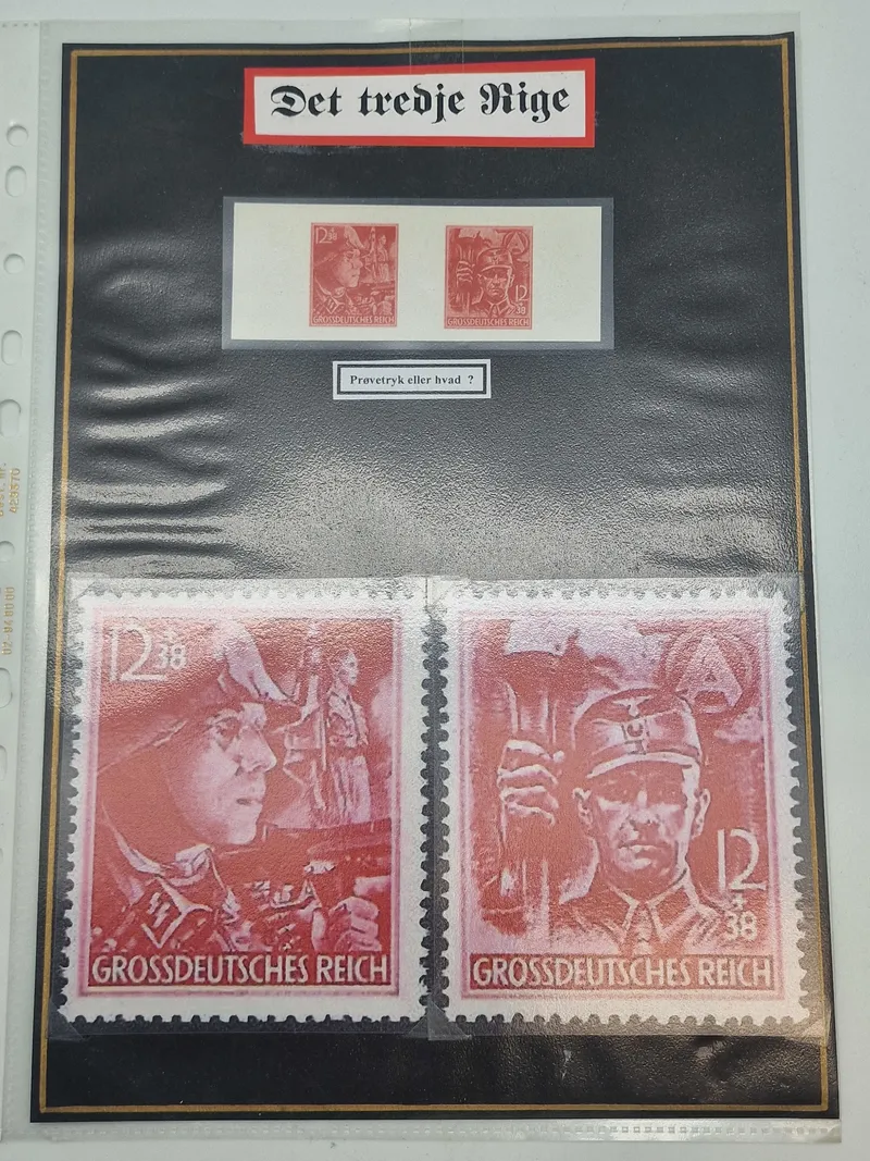 Tyske ww2 frimærker - bl.a. SS - 
prøvetryk???