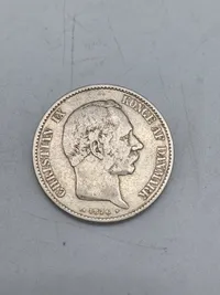 Original dansk sølv 2 krone 1876