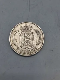 Original dansk sølv 2 krone 1876