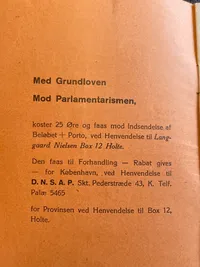 Sjældent originalt DNSAP hæfte - ww2
