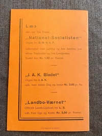 Sjældent originalt DNSAP hæfte - ww2
