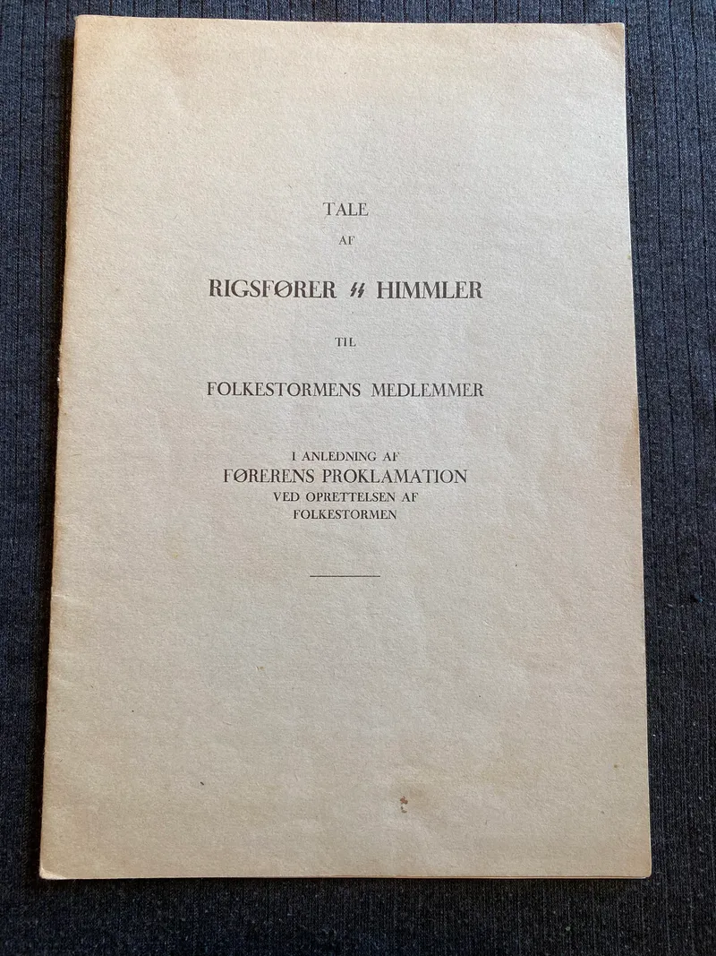 Sjælden original tale på dansk af rigsfører H.Himmler - ww2