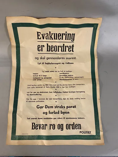 Original dansk evakueringsplakat