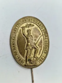 Original pin med den tapre landsoldat (de danske skytte og gymnastik foreninger