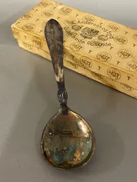 Ske af sterlingsølv m. original æske