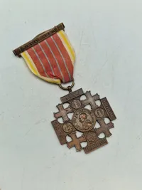 Original Medal Of The Holy Land, Pilgrims Jerusalem Cross Of Honour, Bronze Grade