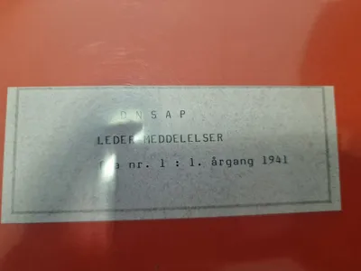 Leder meddelelser - DNSAP, genoptryk