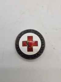 Original dansk røde kors nål, dameafdelingen (emalje og sterlingsølv)