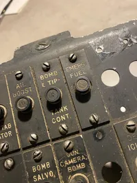 Sjældent originalt panel fra amerikansk WWII bombeflyver