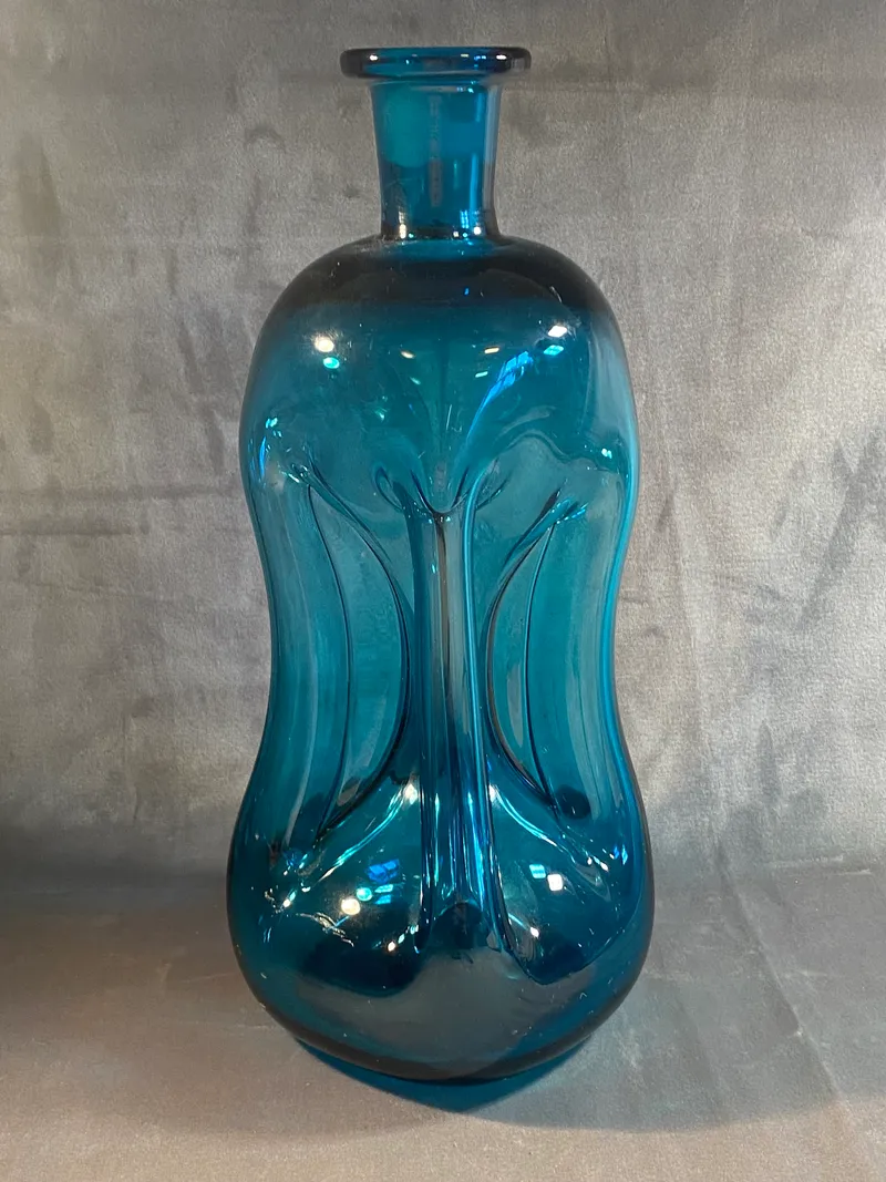 Original Holmegaard / Kastrup Glasværk Kluk Karaffel i Blåt Glas (Turkis)