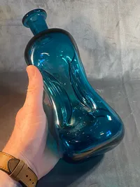 Original Holmegaard / Kastrup Glasværk Kluk Karaffel i Blåt Glas (Turkis)