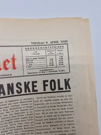 Original Dansk Avis 9 April 1940