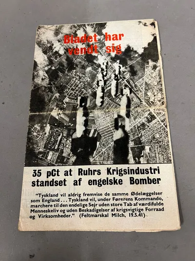 Sjælden original nedkastet Engelsk propaganda på dansk WW2